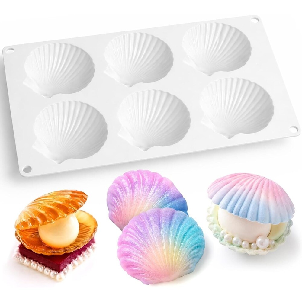 Juome Shell Silicone Mold Large 3D Seashell Chocolate Candy Cake Baking Mold